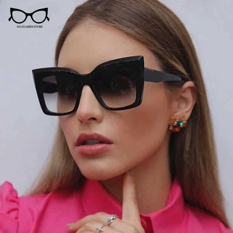 2024 New Vintage Fashion Women Shades Trending Men Gradient Sun Glasses Shades UV400 Glasses Oversized Cat Eye SunglassesC250411