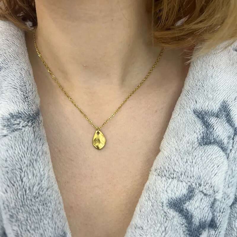 Fashion Stainless Steel Geometric for Women Gold Color Sun Ray Pendant Necklace Bohemian Jewelry Gift