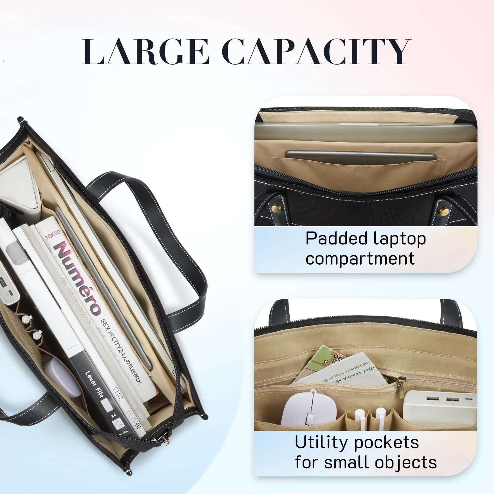 Missnine Women Briefcase Tote Bag Travel Office Canvas Handbag 15.6 Inch Laptop Bags For College Casual hot Work Business