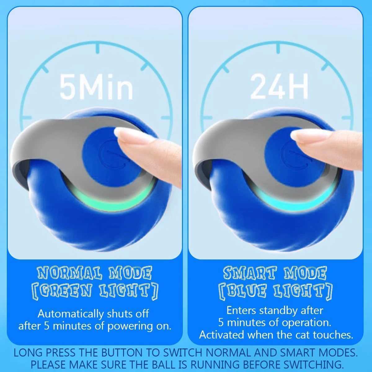 Intelligent interactive fast tail 2.0 cat toy automatic moving ball for cats and dogs to touch and move rolling toy ball Y250412