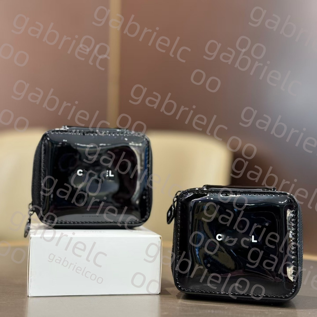 Designer Bags Christmas gift Calendar Slate Black PU Lipstick Organizer Unisex Makeup Case with Mirror for Daily Essentials