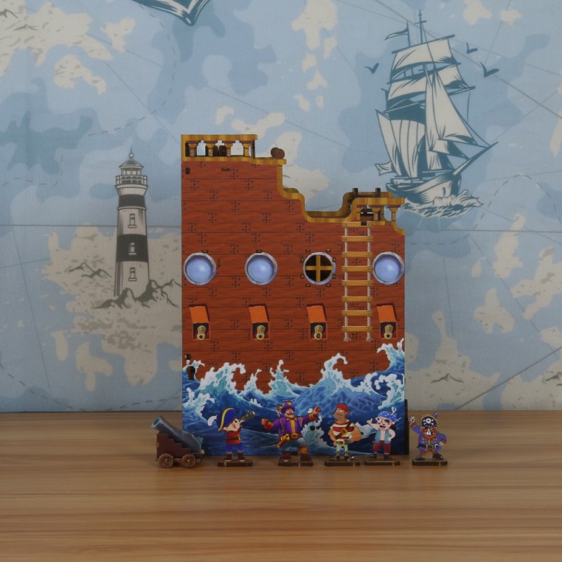 Pirate House DIY Assembled Model, Exquisite Wooden Craft with Light Effect, Creative Pirate-Themed Decoration & Puzzle Toy, Ideal for Collection & Gif