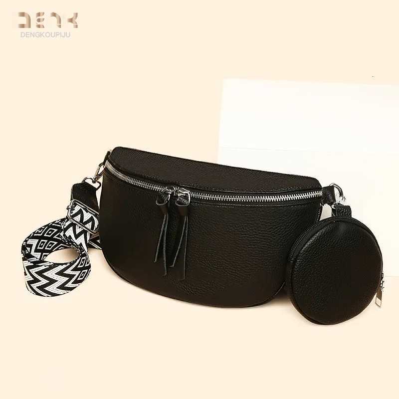 Leather womens single-shoulder crossbody bag top layer cowhide letter bag loose change chest bagT2511112