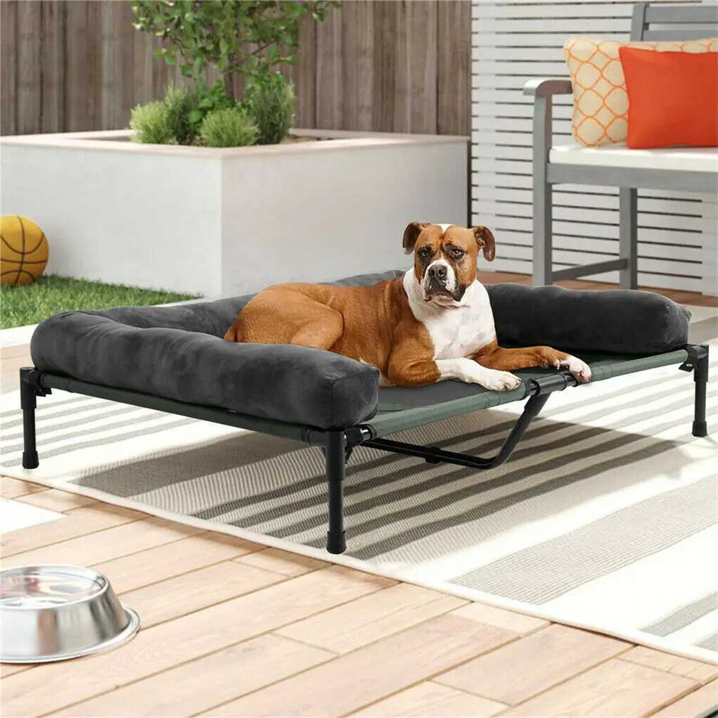Dog bed for dogs and cats indoor outdoor elevator pet lounge bed with detachable plush heater for cooling summer L XL 2XL X2504121