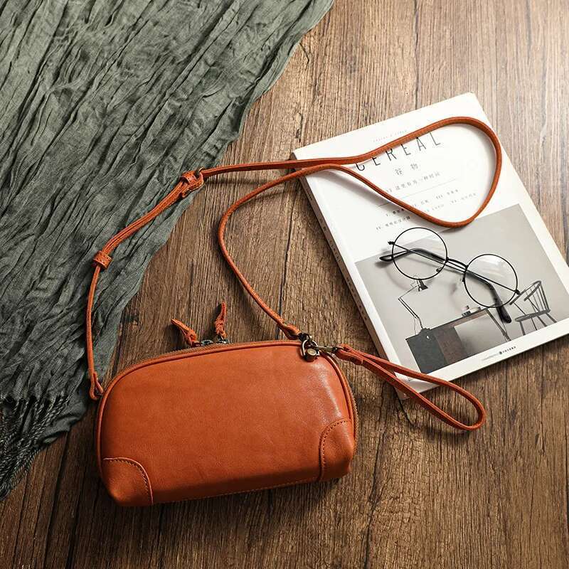 Simple Genuine Leather Women Small Bag Leisure Natural Soft Cowhide Solid Color Versatile Shoulder & Crossbody Bags