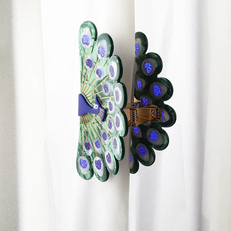 Hangzhou elegant peacock big grab clip exquisite and charming bird shark fashionable animal shaped hair accessories 250410