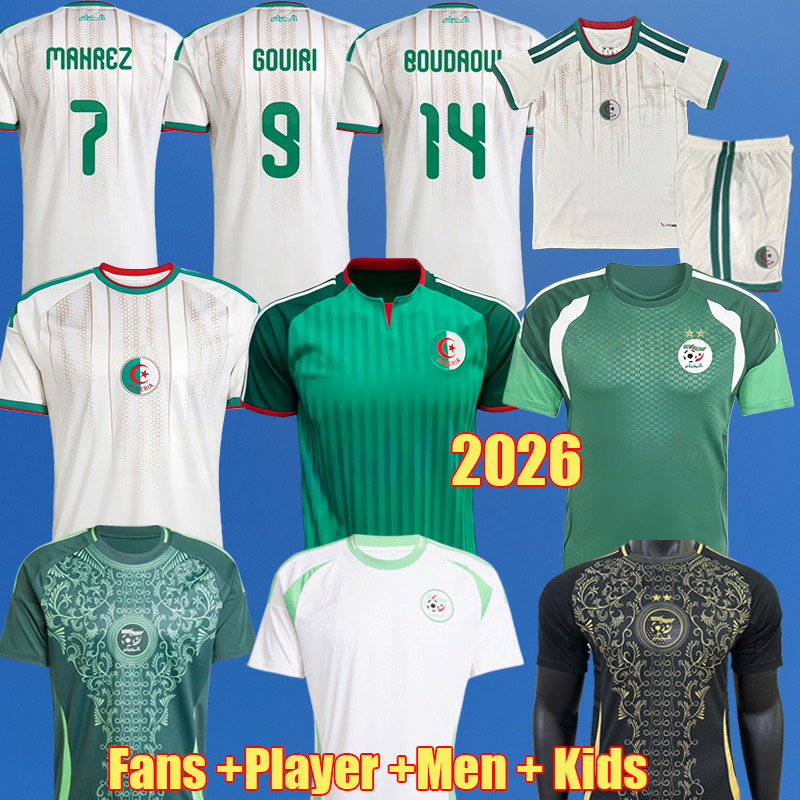 2026 Algerie Soccer Jersey AOUAR GOUIRI BENRAHMA GOUIRI BENZIA maillot Algeria 25 26 BENSEBAINI BENNACER football shirt kits uniforms MANDI men kids jersey