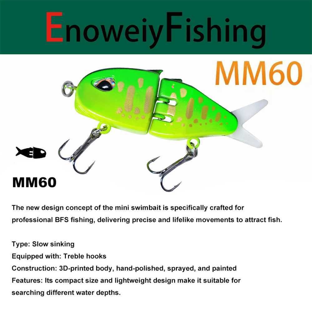 1PCS Mini Swimbait for BFS Fishing Slow Sinking Treble Hooks 3D-Printed Body Hand-Painted Lightweight Lure for Precision Casting Z250411