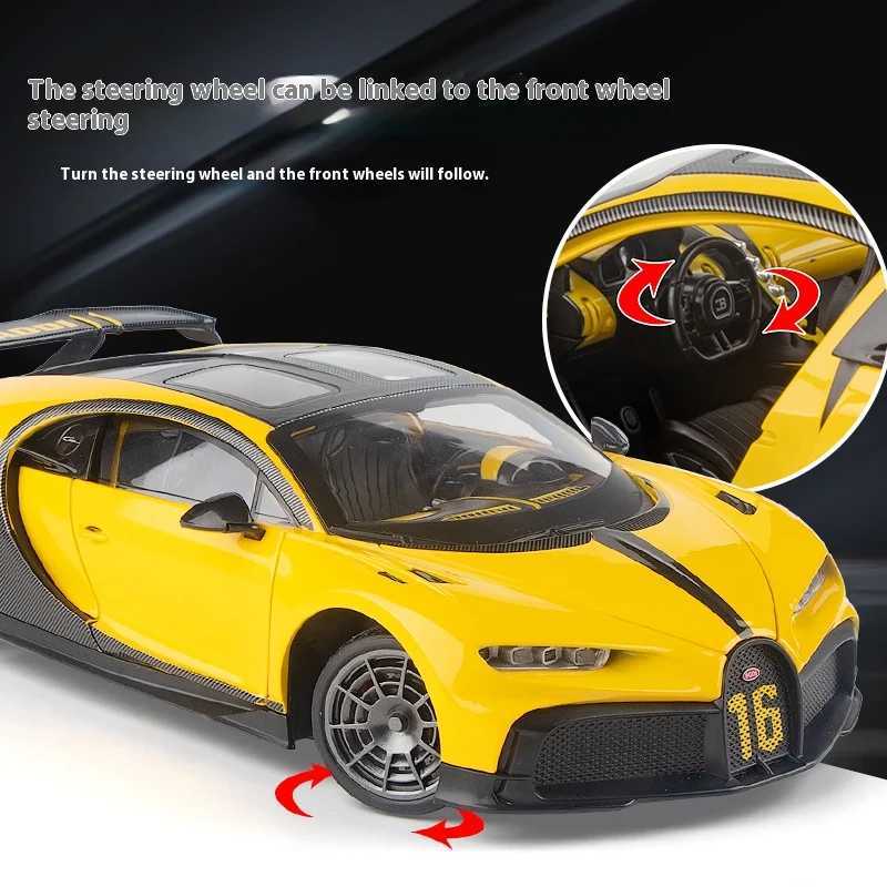 118 Scale Bugatti Chiron Alloy Car Model with Lights Sounds - Ideal Gift for Car Lovers Kids - Authentic L251112