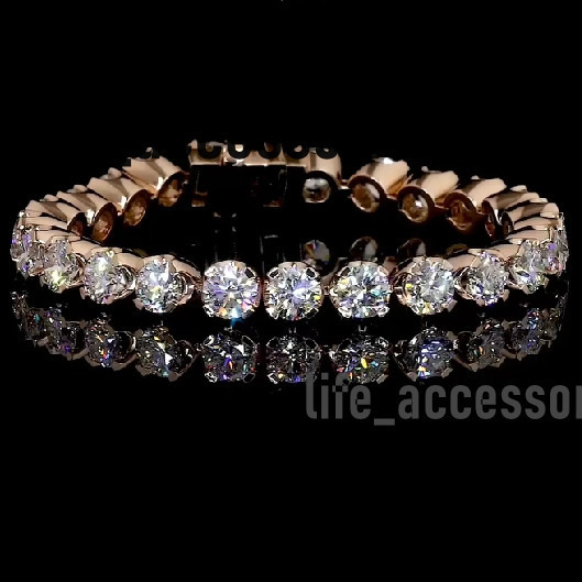 5mm Gorgeous Tennis Bracelet Sparkling 925 Sterling Silver Rose Gold Plated VVS Moissanite Tennis Bracelet