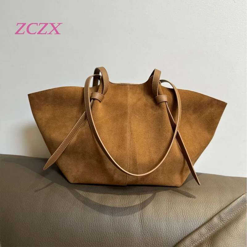 Designer Bag Hot Selg New Wing Fashionable Suede Genuine Leather Women's Large Capacity Single Shoulder Tote Bag Handbag