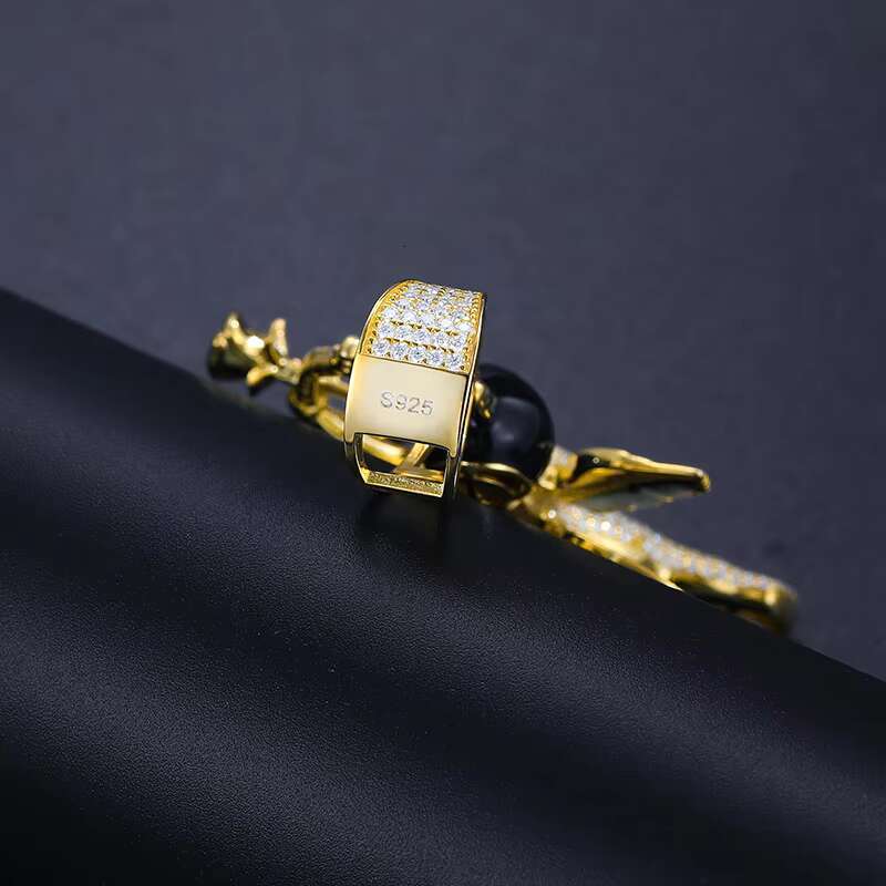 Dropshipping Bling Rappers Jewelry 925 Sterling Silver Full VVS Moissanite Angel Cupid Arrow Eros Pendant Necklace
