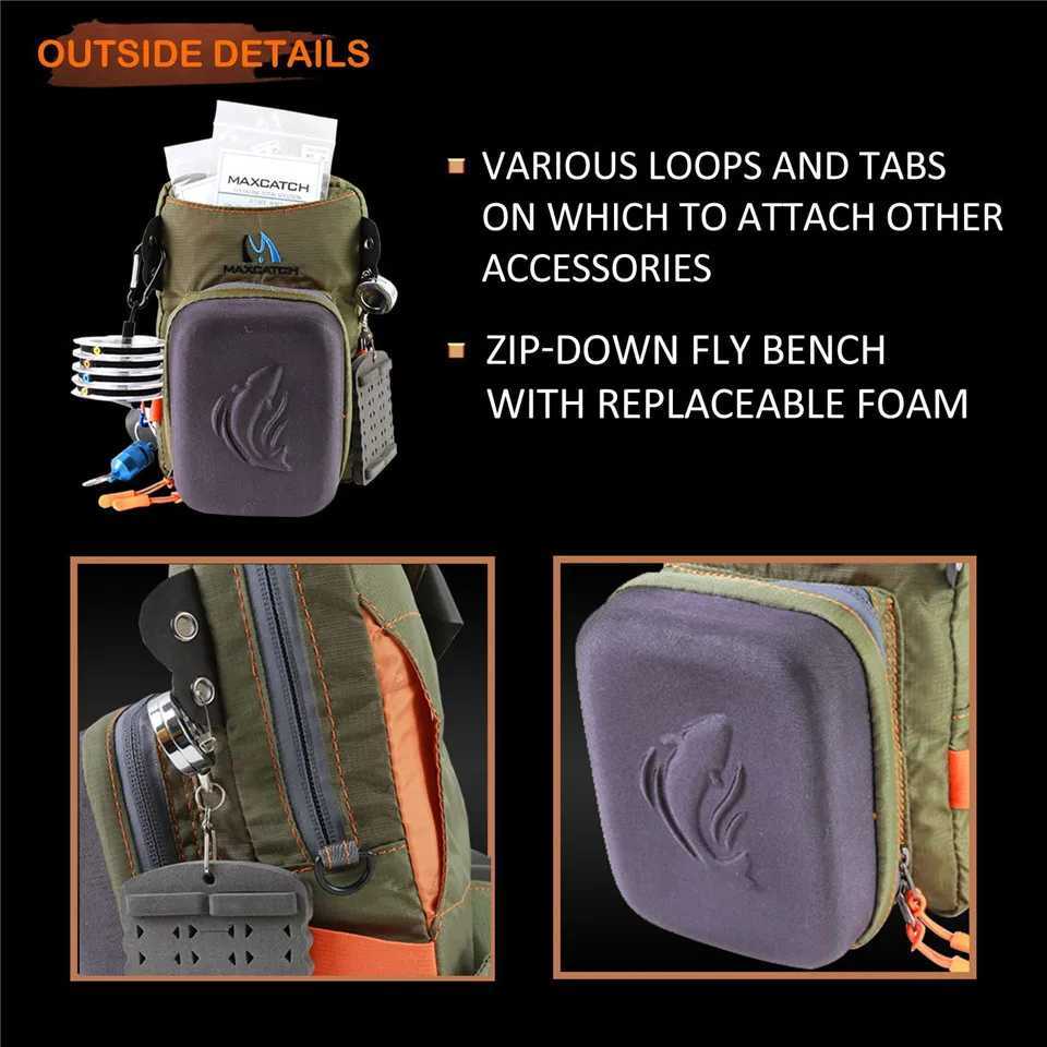 Maximumcatch Fly Fishing Tackle Bag Chest Bag Waist Pack with Molded Fly Bench Chest pack Fishing Pack Z250411