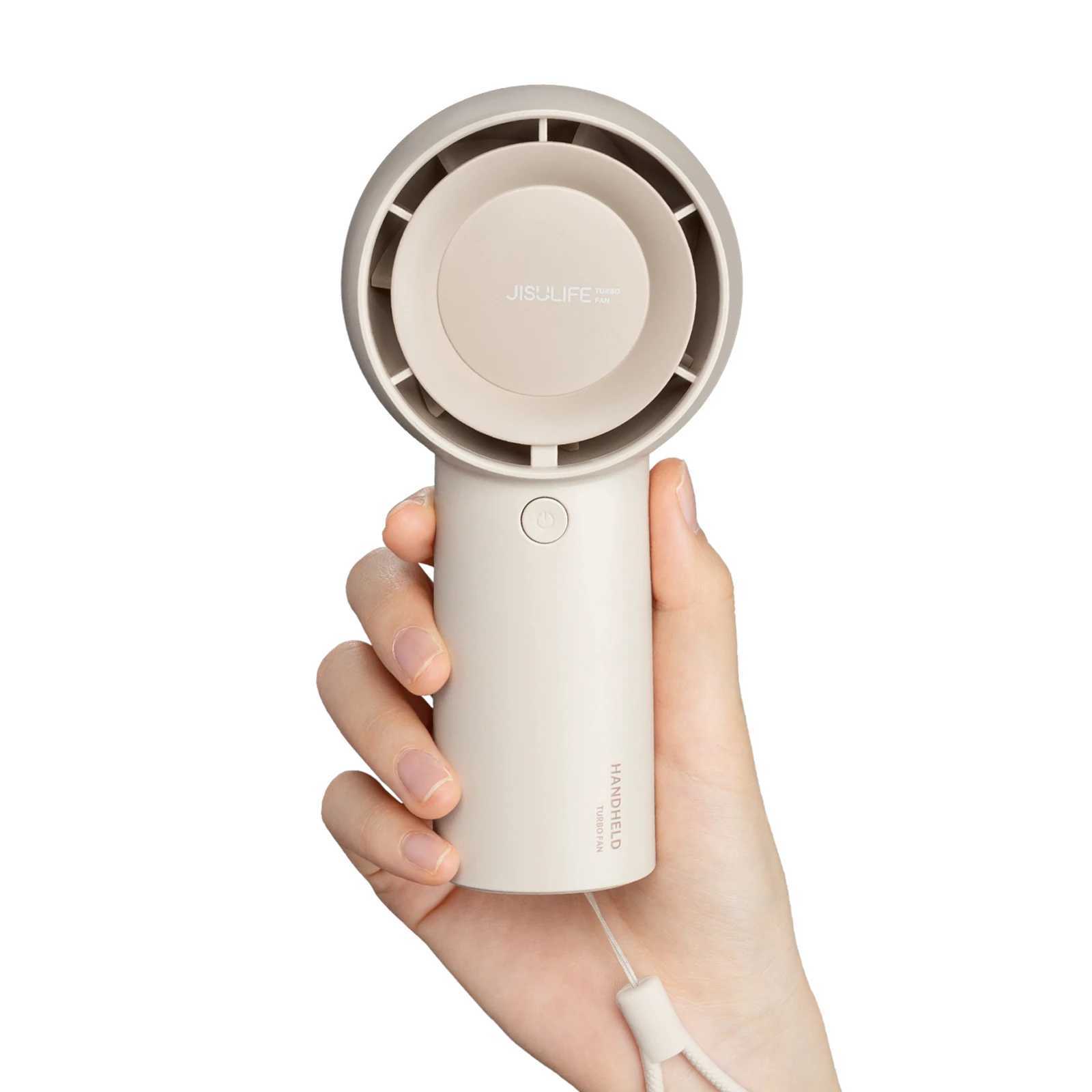 JISULIFE portable handheld turbofan 4000/6000mAh rechargeable battery 5-speed compact fan suitable for travel/home/office use X250412
