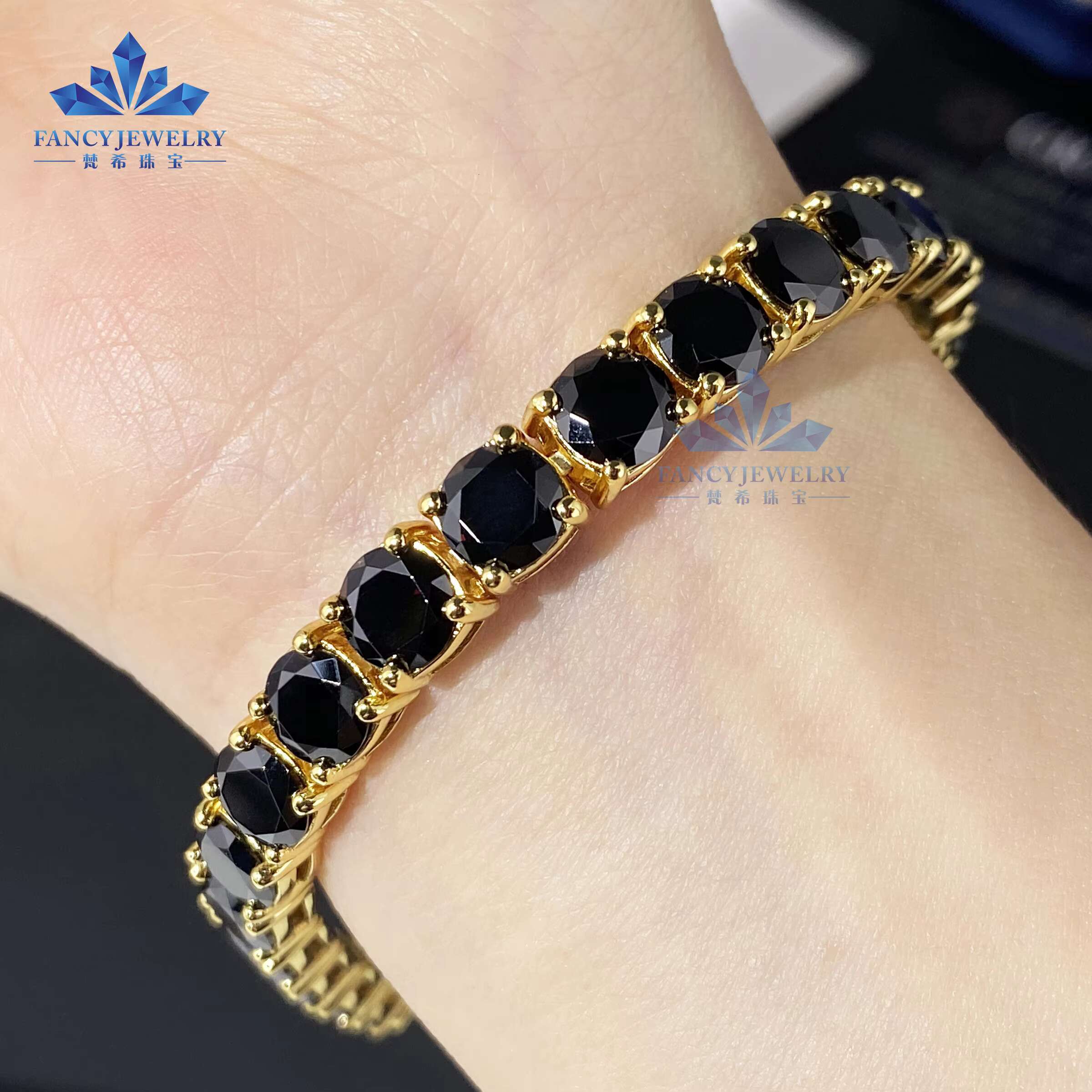 925 Sterling Silver Tennis Chain Necklace Iced Out 2mm 3mm 4mm 5mm 6.5mm Gold Plated Diamond Black Moissanite Iced Tennis Chain