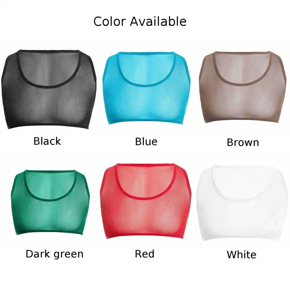 Sexy mens transparent Tshirt mesh top vest sleeveless sports muscle underwear Uneck 250407