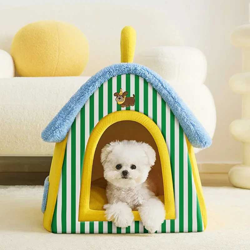 Foldable dog house dog house mattress is suitable for small and medium-sized dogs cats winter warm cat beds nest pet products basket pets and small do