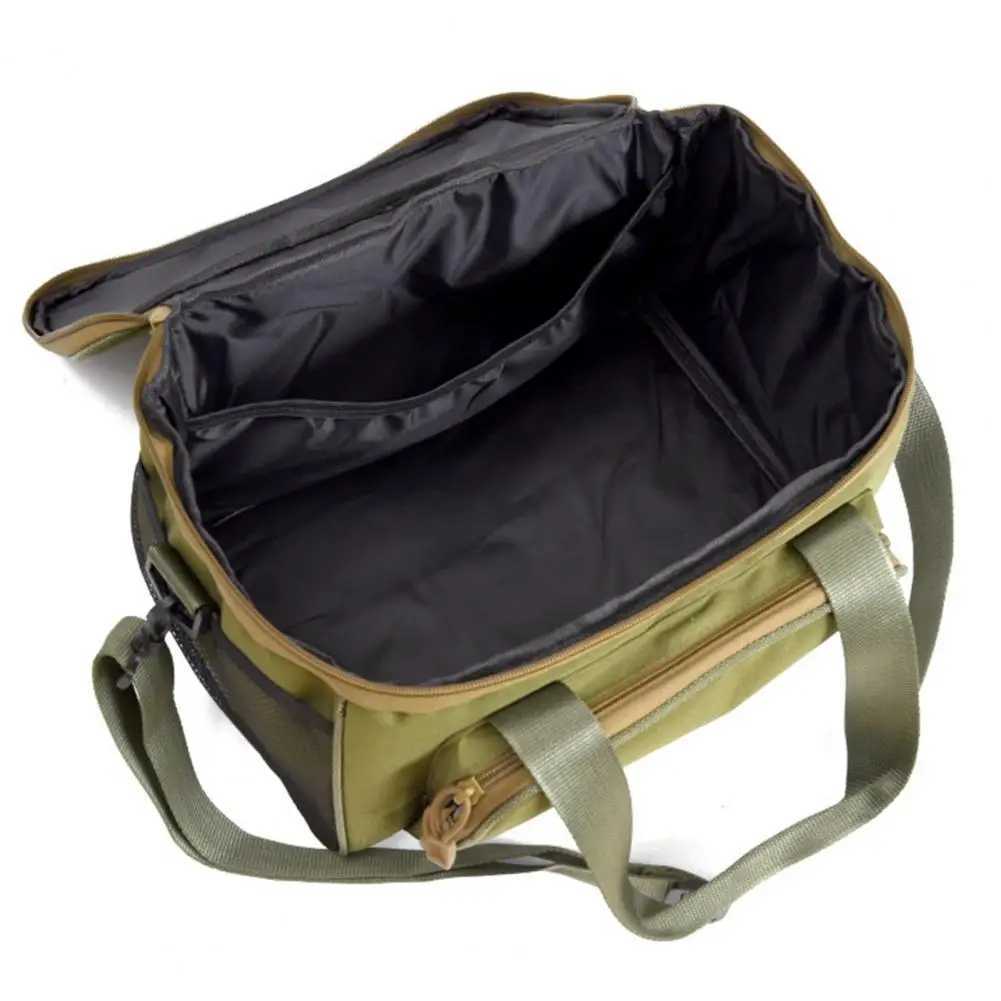 600D Canvas Travel Storage Bag Waterproof Fishing Tackle Shoulder Bag Fishing Gear Hard Lure Storage Bag Fishing Tool Bait Bag Z250411