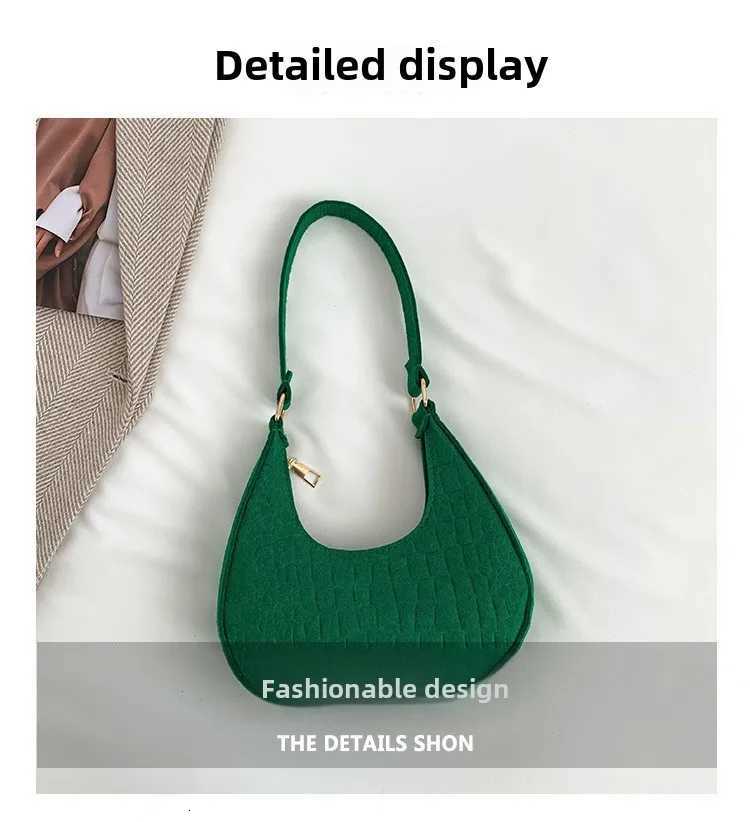 Solid Color Temperament Womens Bag 2025 Trend Korean Version Summer New Item Stone Pattern Armpit Bag Casual HandbagT2511112