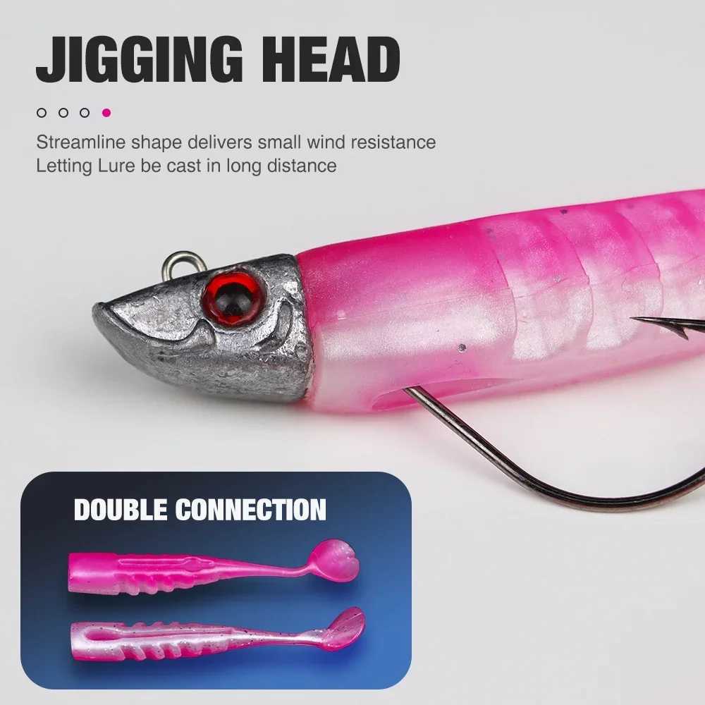 THORFORCE Jiging Head Soft Lure T Tail Sea Bass Fishing Lure Tackle Silicone Bait Wobblers Sea Fishing Soft Lures Swimbait Z250411