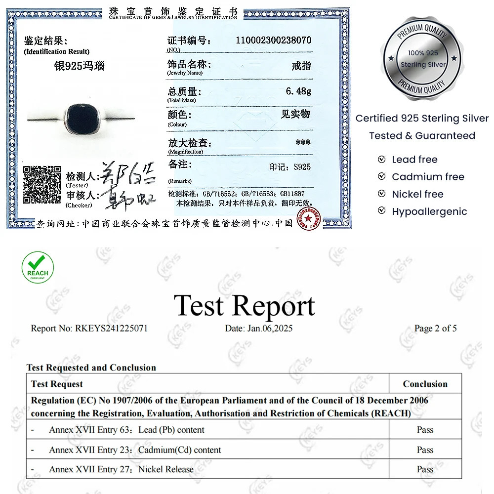 S925 Sterling Silver Black Onyx Signet Ring for Men Trendy Retro Smooth Punk Rock Party Jewelry Pinky Ring Wedding Accessories 251110