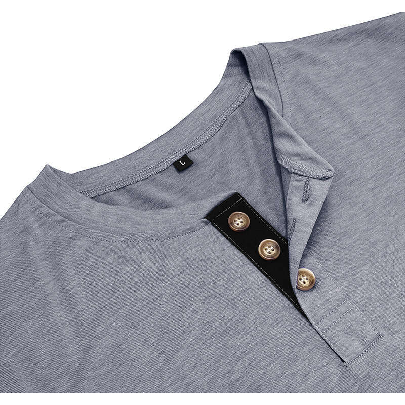 European and American long sleeved round neck base shirt men T-shirt Henry collar top temperament versatile new trend clothing ins