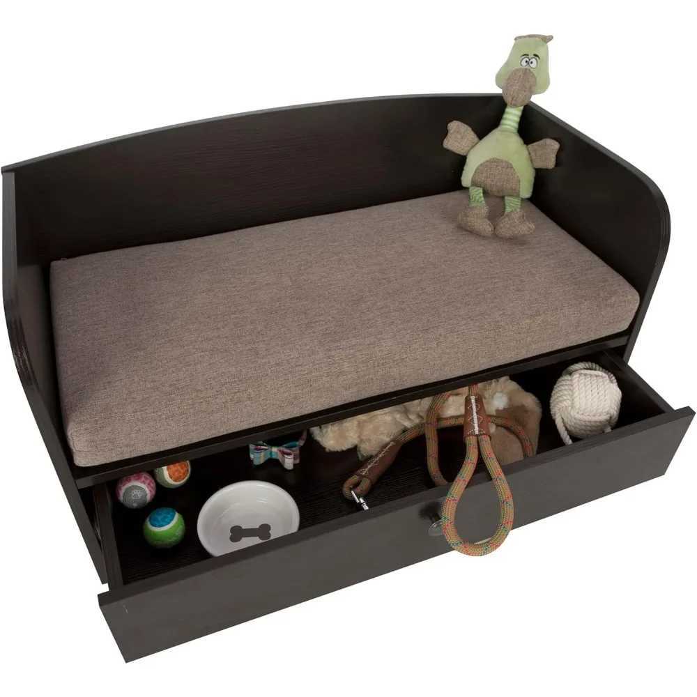 Paws with storage drawers espresso/sand and Perth pet bed X250412