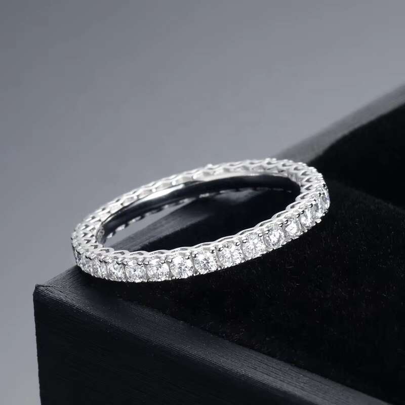 2025 Newest Womens Classic Eternity Moissanite Ring 18K Sterling Silver 925 for Wedding or Every Day Wear