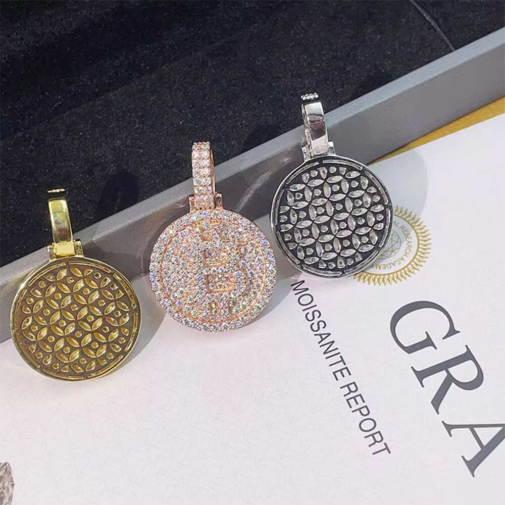 Bitcoinn Moissanite S925 Pendants Necklace Iced Out Necklaces for Men Pass Diamonds Tester Moissanite Pendant Necklace With GRA