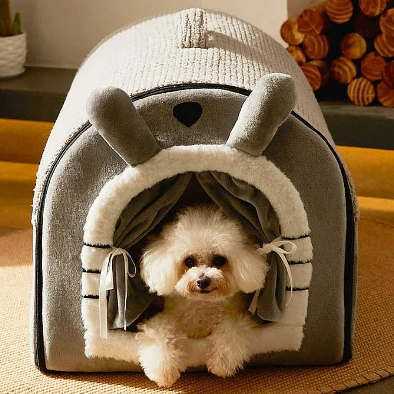 Pet dog bed comfortable cat mat detachable and washable pet cat and dog house nest warm winter deep sleep tent suitable for small medium and large pet