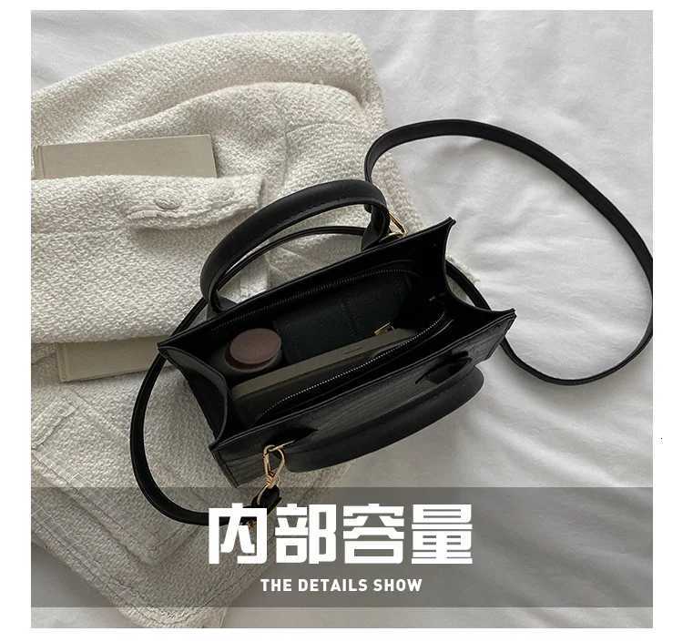 Classic Simple Women Bag Fashion Square Small Handbag Vintage Stone Pattern Lady Crossbody Bag New Trendy Advanced Shoulder BagT2511112