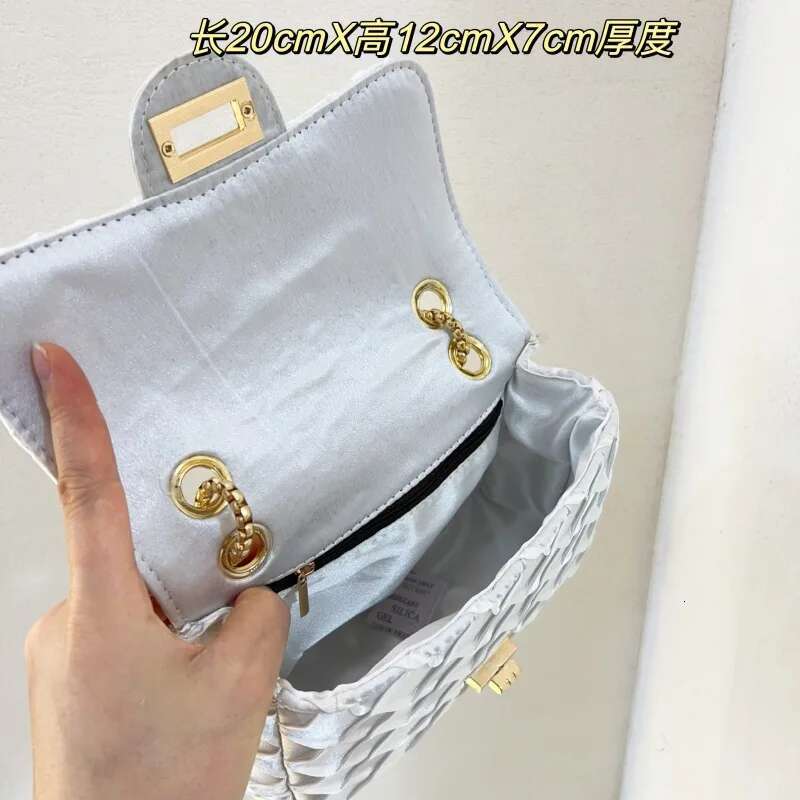 Woven Rhombus Embroidery Thread Sachet Chain Small Square Shoulder Messenger Niche Trendy Women's Purses Bag
