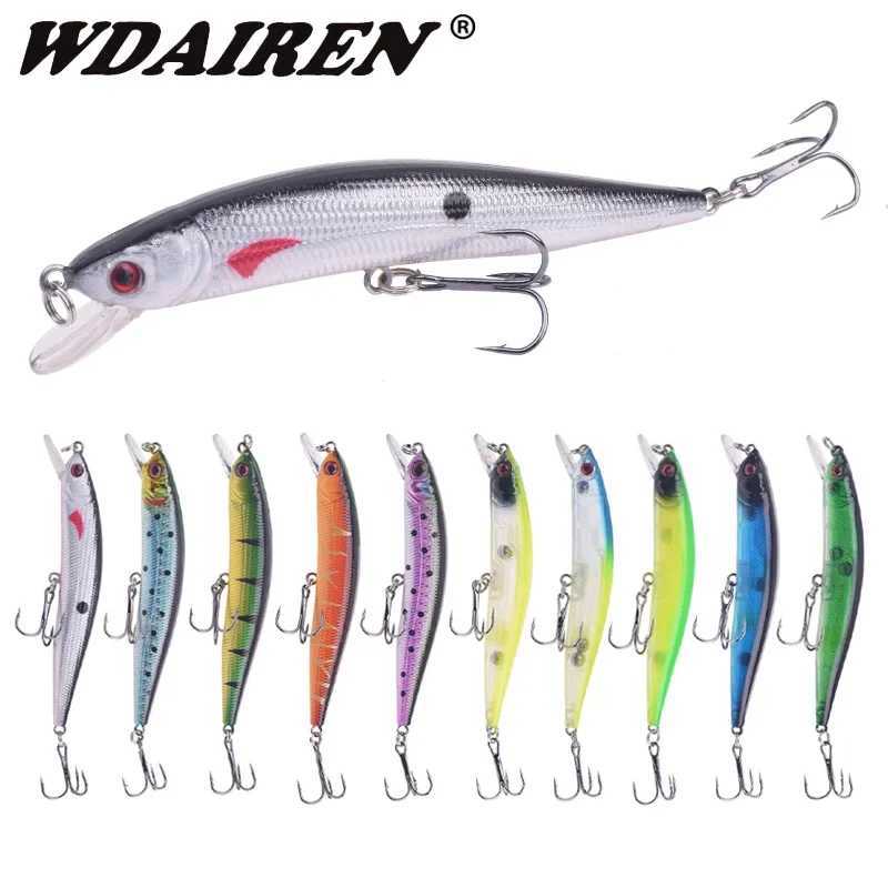 1 Pc Floating Fishing Lure 10cm 8g 3D Eyes Minnow Wobblers Tackle Aritificial Laser Plastic Hard Bait Bass Crankbaits Pesca Z250411