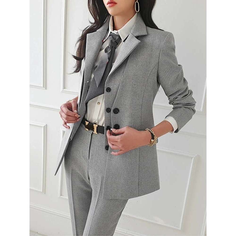 Designer Clothes Women Vintage High Quality Office Suit Ladies Work Wear OL Pantsuits Formal Female Blazer Jacket Vest Trousers 3 Pieces Set