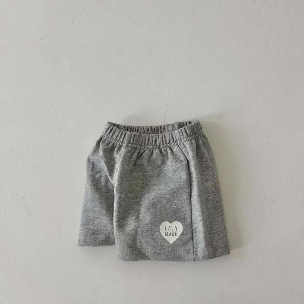 Korean Summer Boys and Girls Comfortable Pure Cotton Solid Elastic Waist Love Casual Versatile Shorts
