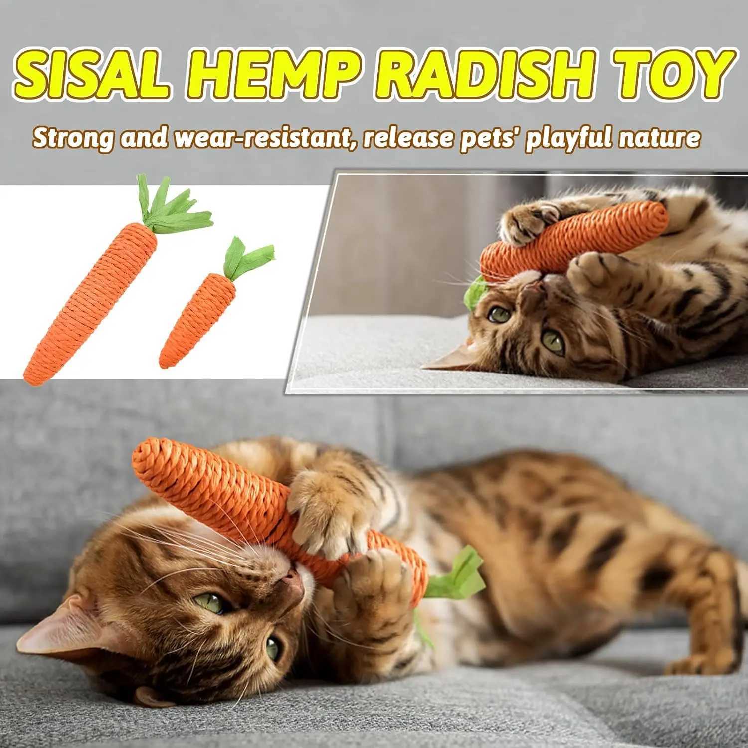 Cat toys for self entertainment Karot teeth and cat teasing stickers bite resistant scratch resistant teeth and claws Y250412