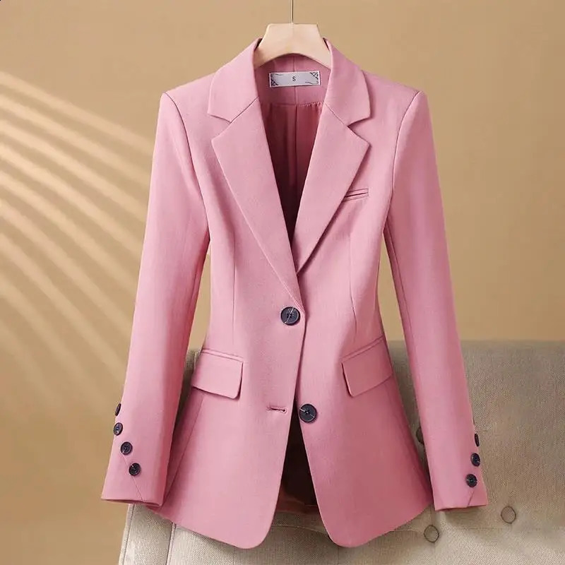 2024 Coat Womens Ultra Thin Single Chest Jacket Office Temperature 250407