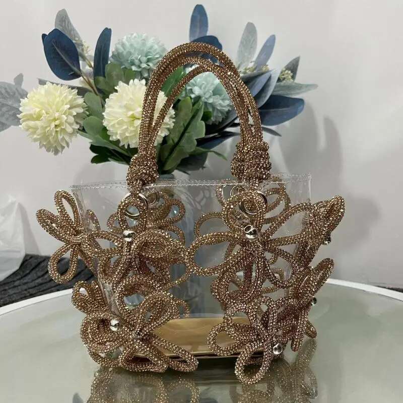 High End Tocratic Brand Inlaid French Portable Women's Dia Wer Vegetable Basket Bag Bucket Handbag