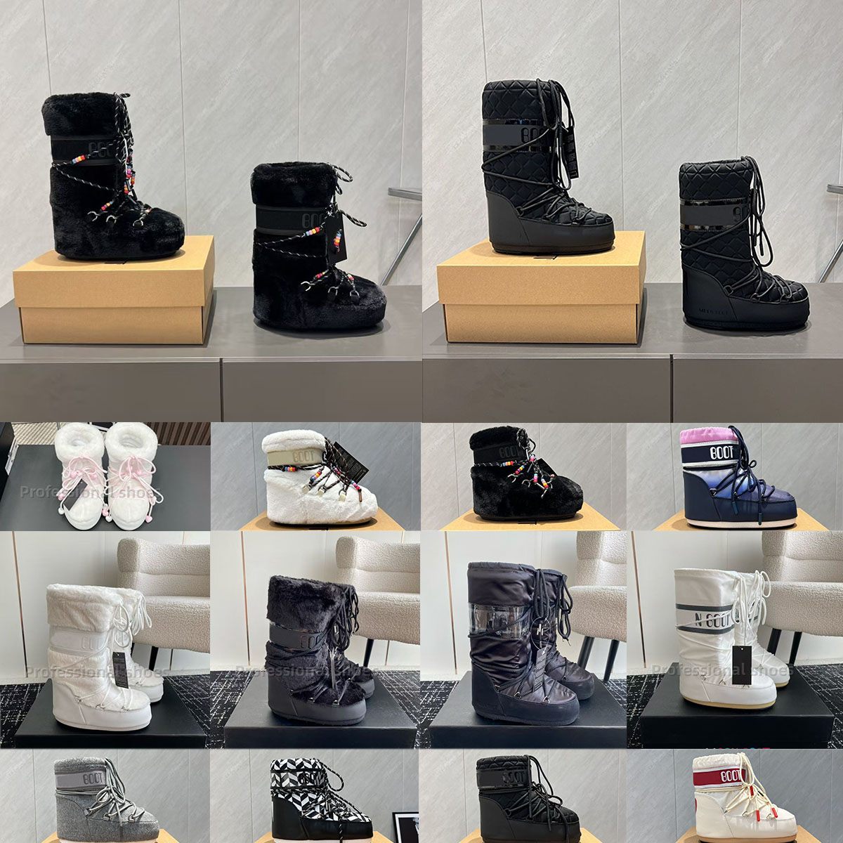 Moon Boot Casual Park Icon Casual Shoes Womens Platform Designer Boots Classic Snow Rubber Sole suede Fur booties Furry thigh high Mini ankle Winter