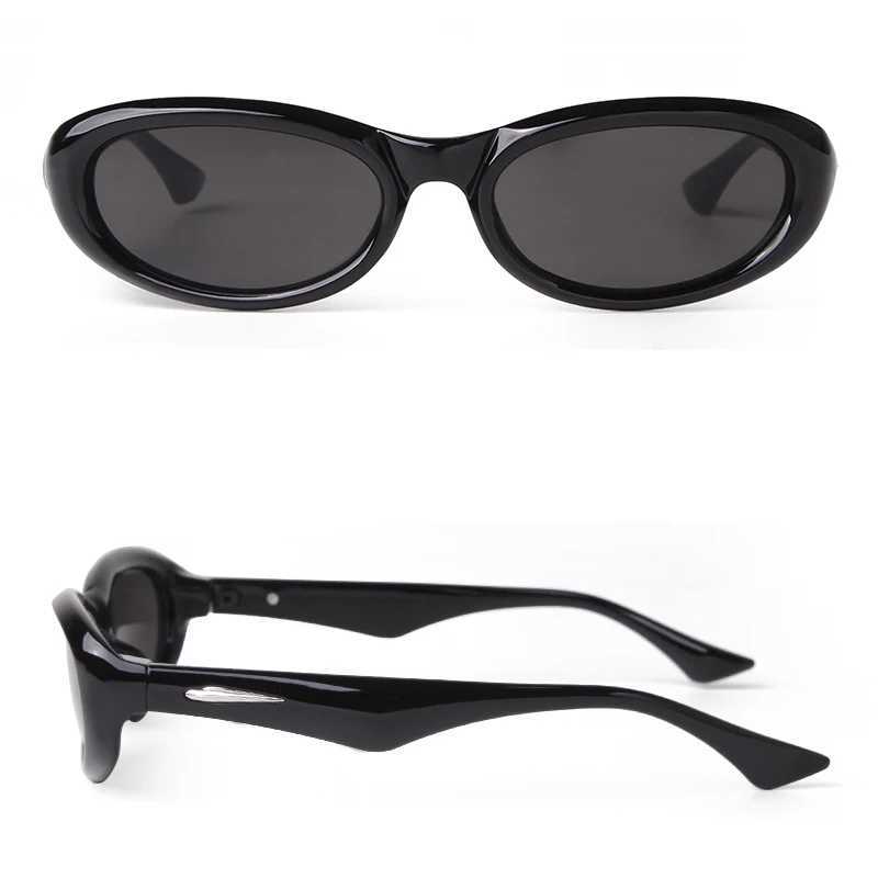 Trend Oval Rectangle Sunglasses Women Brand Cat Eye Shades Eyewear Tortoiseshell Rivets Frame Green Men Sun Glasses Female UV400 Z250411