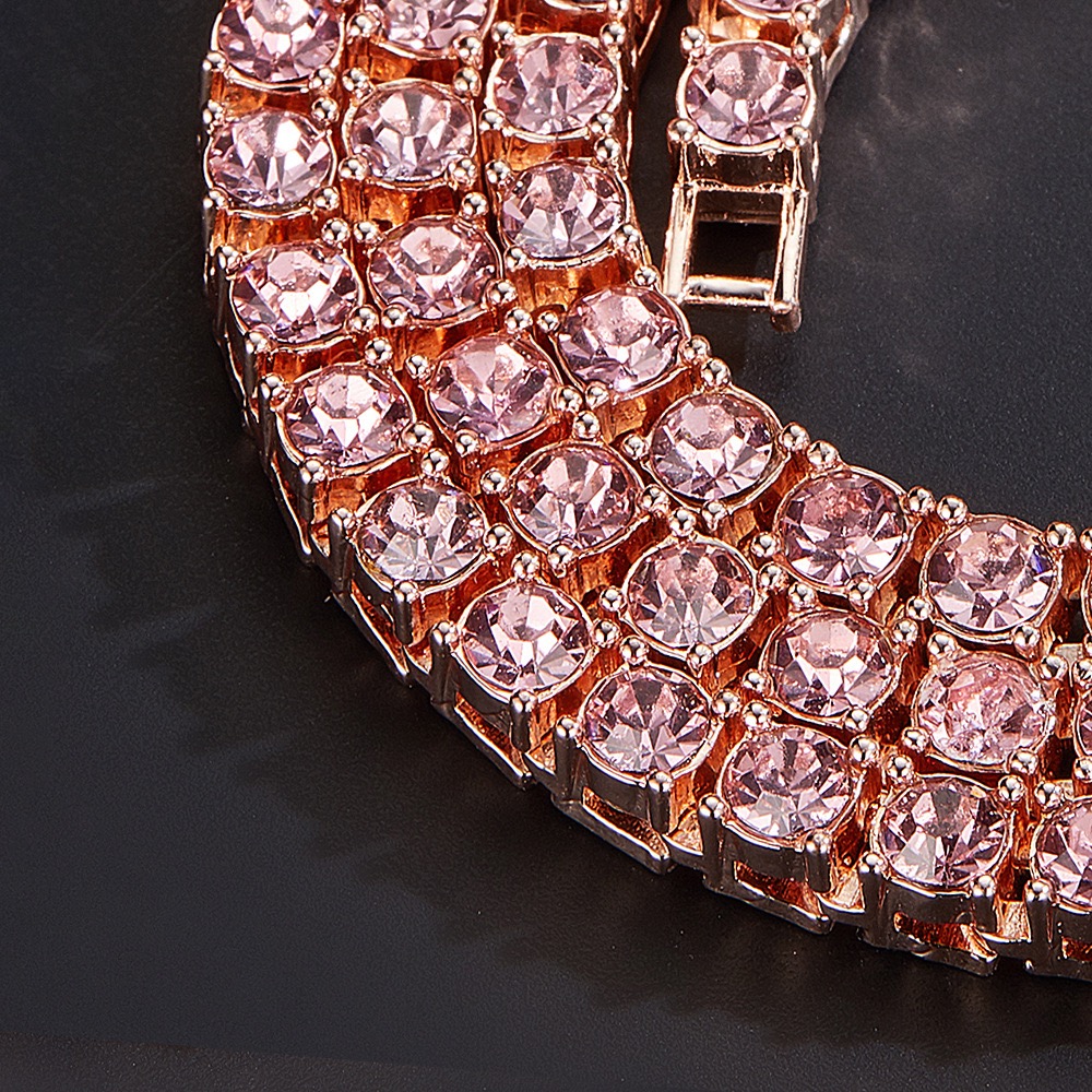Gold-Plated 5mm Width Tennis Chain Necklace for Men & Women Chilled Silica Design, 20 inches Length