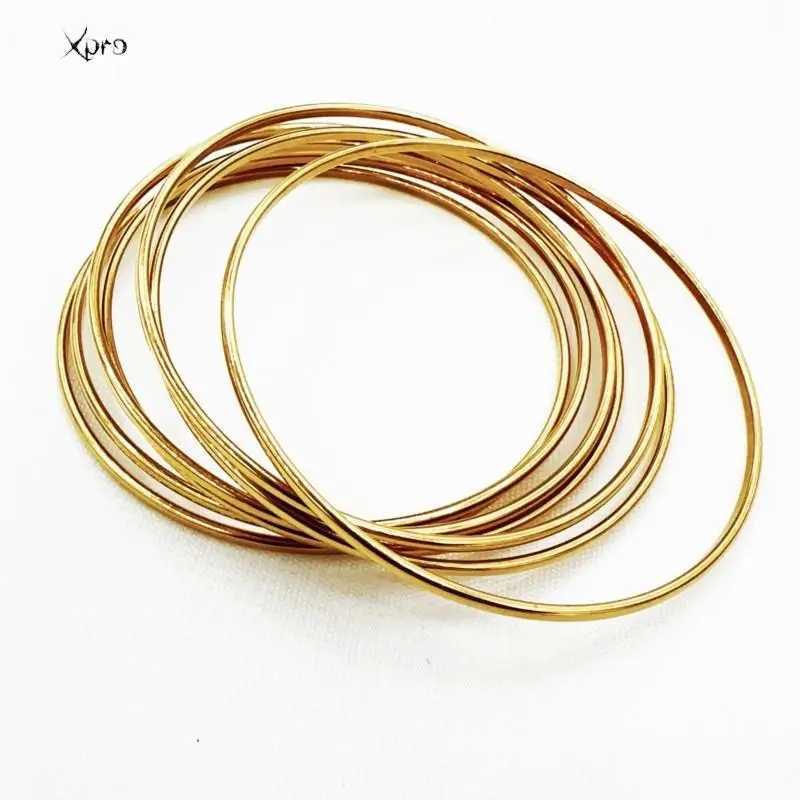 Fashionable Stainless Steel Bracelet For Women Round Minimalist Elegant Gold Color Bracelet Womens Accessories Popular JewelryC250411