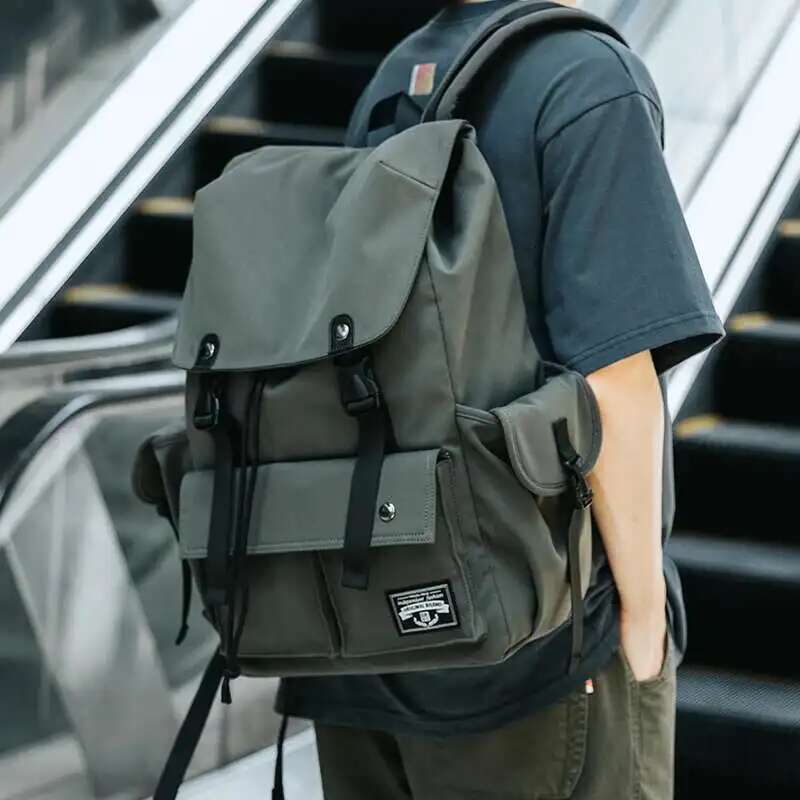 Fashion Drawstring For Men Oxford Waterproof 17.3 Inch Laptop Mochila Large Capacity Travel Durable College Backpack Business