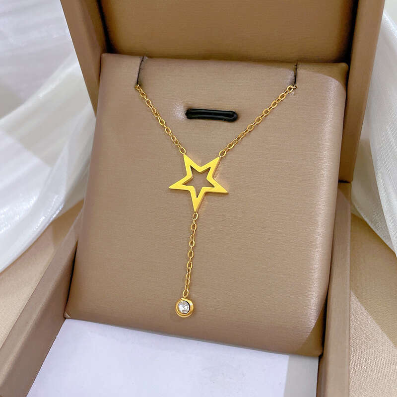 Stainless Steel Necklaces Exquisite Stars Tassel Pendants Temperament Chain Everyday Wear Necklace For Women Jewelry Party Gifts