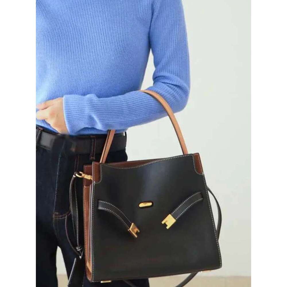 Fashion Totes New Designer Genuine Leather Handbag Office Ladies One Shoulder Underarm Bag Women Square Single Crossbody Bags
