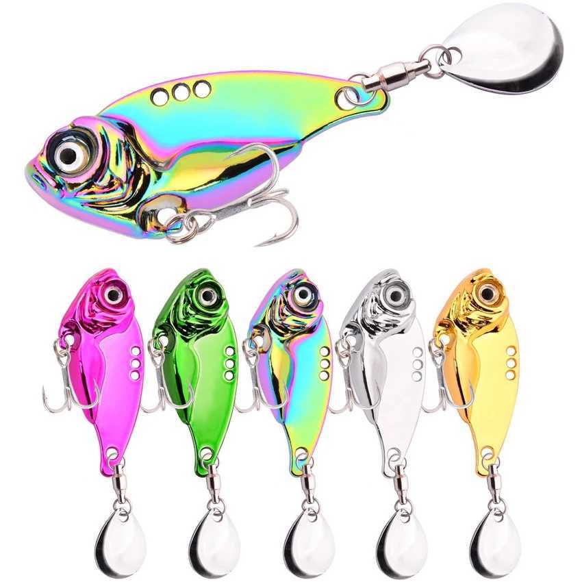Rotating Sequin Metal VIB 7g 10g 15g 20g Fishing Lure Rotating Tail Vibration Spoon Spinner Bait Crankbait Bass Fishing Tackle Z250411