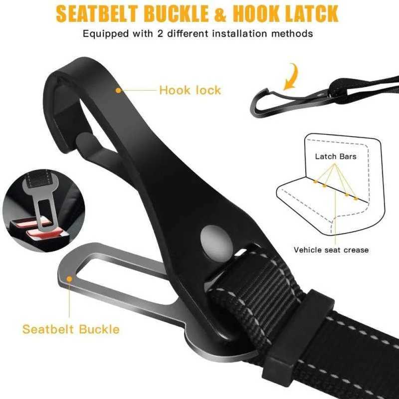 Adjustable pet dogs car seats seat belts vehicle belts reflective nylon rope covers small dog accessories Y250412
