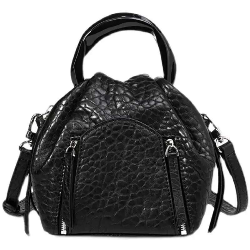 Bubble Sheepskin High-Grade New Niche Design Cloud Bucket Leather Crossbody Bag Handbag
