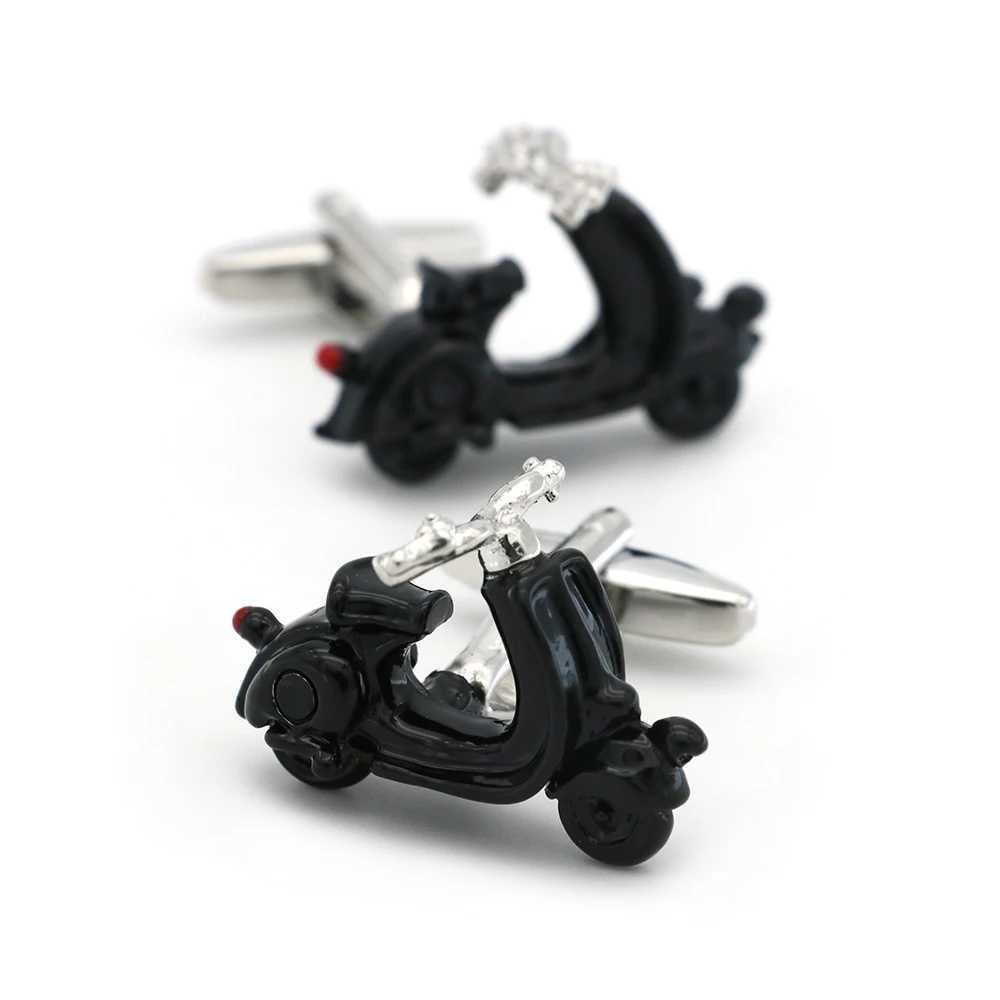 Motorcycle cufflinks made of high-quality brass material designed for green mountain bikes mens gift cufflinksT250412