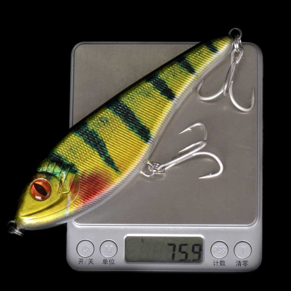Fishing Lure For Pike Slow Sinking Jerk Bait 150mm 76g CFLURE Muskie Pike Big VIB Fishing Lure Hard Tinned Hooks Z250411